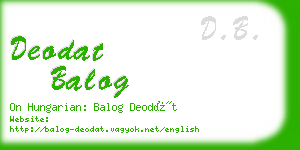 deodat balog business card